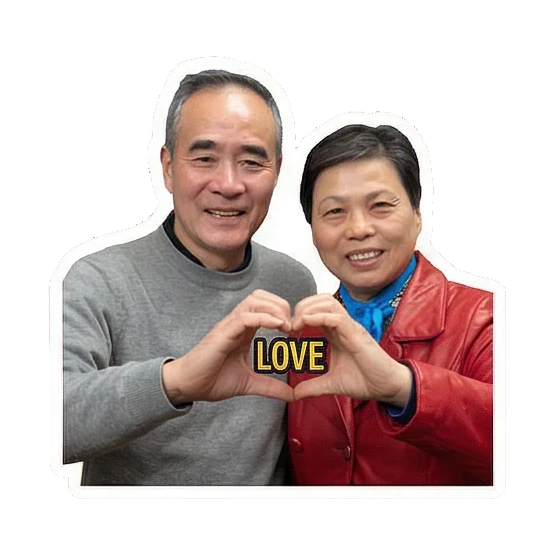 爷爷展示肌肉，Power Hip-hop Elders' Daily sticker for expressive chats and social replies.