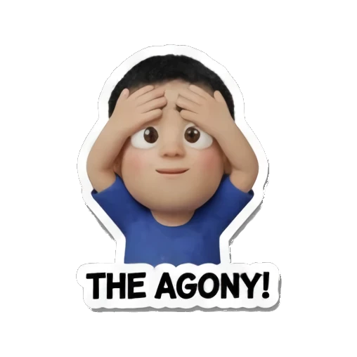 男孩双手抱头表示痛苦 Daily Life of a Chill Boy sticker for expressive chats and social replies.