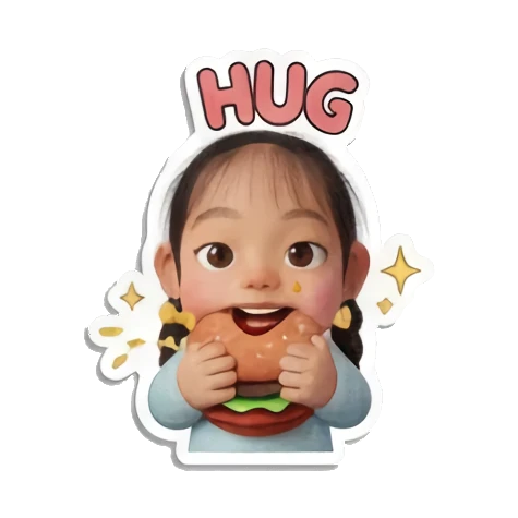 拥抱的小女孩 Little Girl Daily Vibes sticker for expressive chats and social replies.