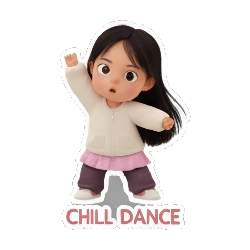 女孩可爱摇摆 Little Dancer Joy sticker for expressive chats and social replies.
