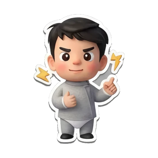 小男孩英雄姿态 Little Boy Daily Adventures sticker for expressive chats and social replies.