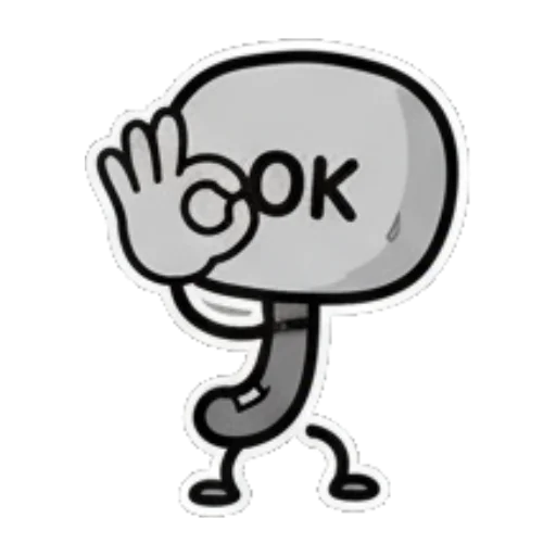 小人比出OK手势 Expressive Grey Blob sticker for expressive chats and social replies.