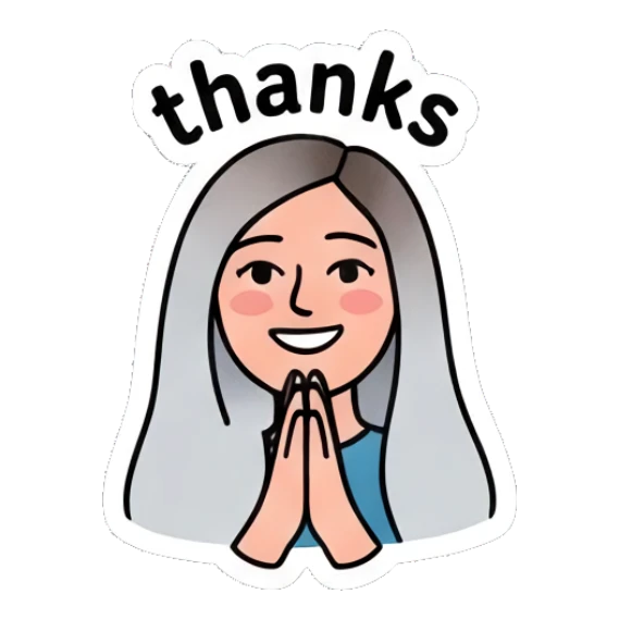 Girl with hands together in prayer pose saying thanks Cool Girl Daily Vibes sticker for expressive chats and social replies.