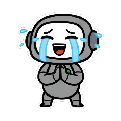 伤心流泪的机器人 Chibi Robot Emoticons sticker for expressive chats and social replies.