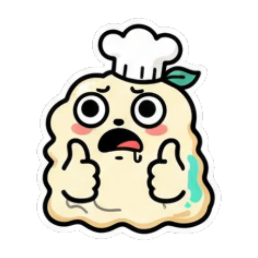 Shocked chef with thumbs up. Cute Chef Dumpling sticker for expressive chats and social replies.
