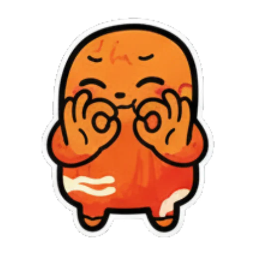 害羞捂脸的可爱表情 Orange Blob Expressive Stickers sticker for expressive chats and social replies.