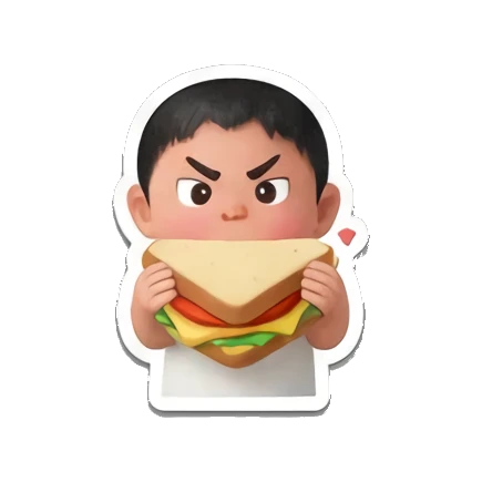 吃三明治 Little Buddy's Big Feelings sticker for expressive chats and social replies.