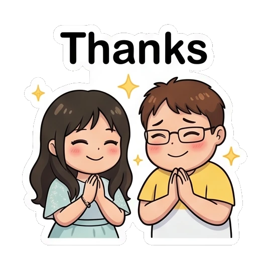 Couple bowing with hands together in gratitude Sweet Couple Daily Life sticker for expressive chats and social replies.