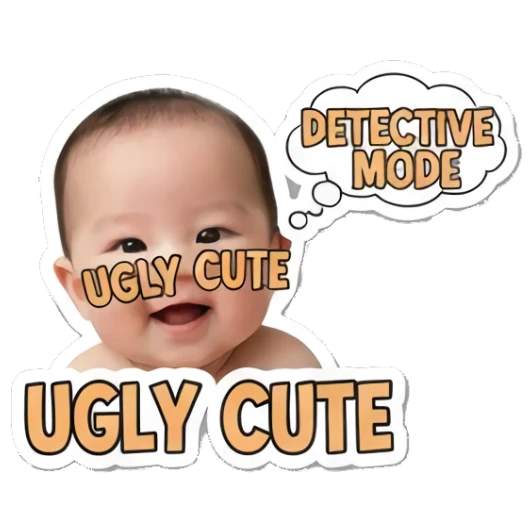 戴眼镜的思考宝宝 Little Baby Expressions sticker for expressive chats and social replies.