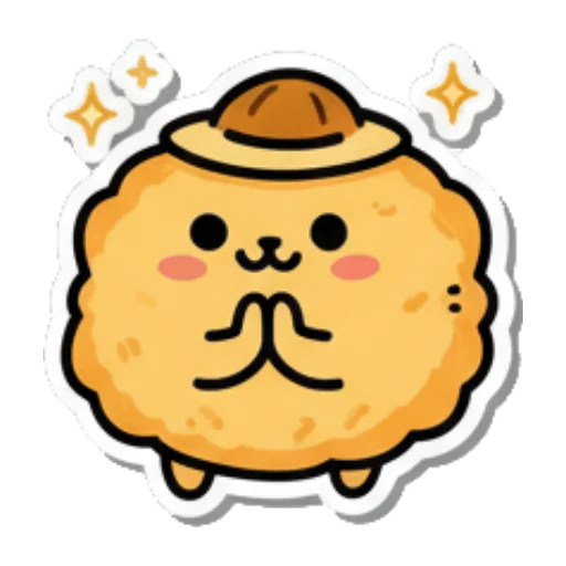 双手合十祈祷感谢 Cute Rice Ball Emotions sticker for expressive chats and social replies.