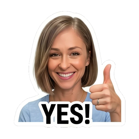 Woman giving thumbs up Daily Life Expressions sticker for expressive chats and social replies.
