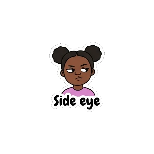Girl giving a skeptical side eye Joyful Afro Girl Daily Expressions sticker for expressive chats and social replies.