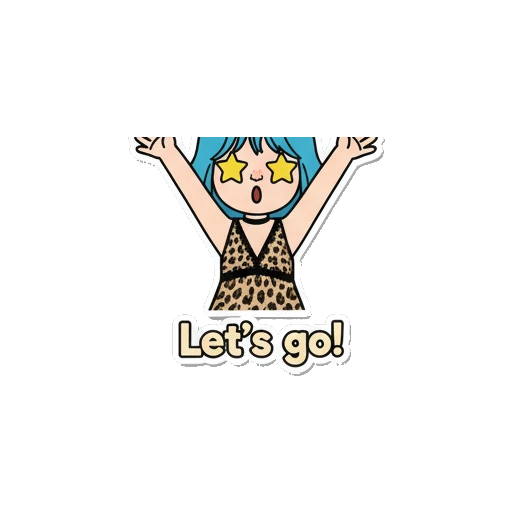 girl daily Blue-Haired Fashionista sticker for expressive chats and social replies.