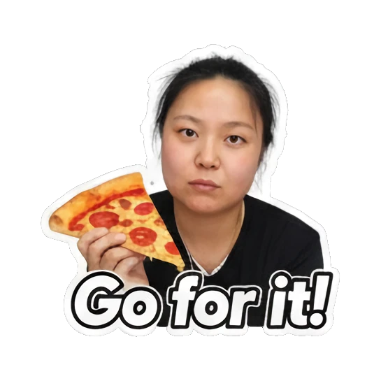 展示肌肉力量 Energetic Asian Girl Daily sticker for expressive chats and social replies.