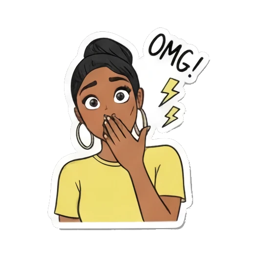 天啊！太惊讶了 Doodle Girl Moods sticker for expressive chats and social replies.