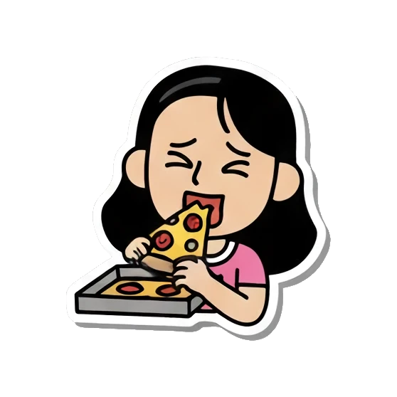 爱心眼喜欢 Daily Life of a Girl sticker for expressive chats and social replies.