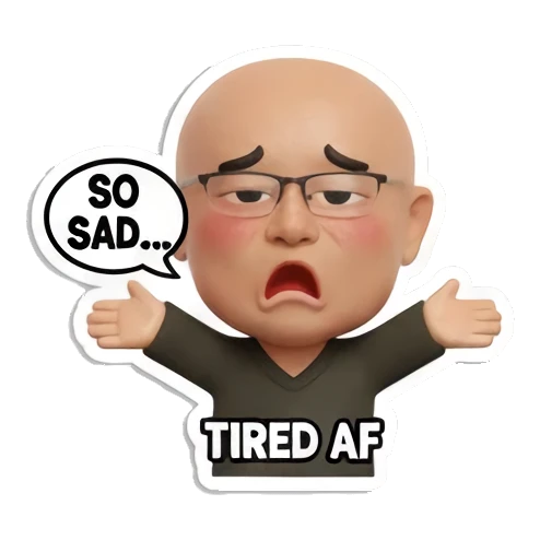 双手点赞好评 Baldy Buddy Daily Vibes sticker for expressive chats and social replies.